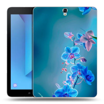 Силиконовый чехол на Samsung Galaxy Tab S3 с принтом Голубые цветы Силиконовый чехол на Samsung Galaxy Tab S3 с принтом Голубые цветы