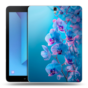Силиконовый чехол на Samsung Galaxy Tab S3 с принтом голубые орхидеи Силиконовый чехол на Samsung Galaxy Tab S3 с принтом голубые орхидеи