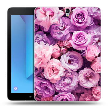 Силиконовый чехол на Samsung Galaxy Tab S3 с принтом лавандовые розы