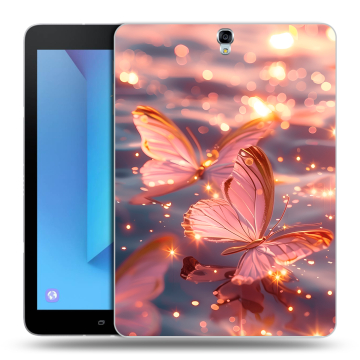 Силиконовый чехол на Samsung Galaxy Tab S3 с принтом бабочки розовые Силиконовый чехол на Samsung Galaxy Tab S3 с принтом бабочки розовые