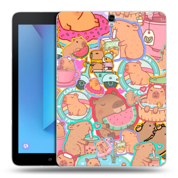 Силиконовый чехол на Samsung Galaxy Tab S3 с принтом капибары Силиконовый чехол на Samsung Galaxy Tab S3 с принтом капибары