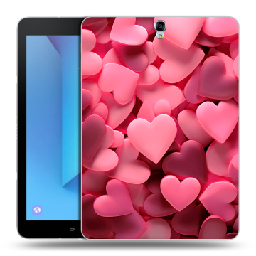 Силиконовый чехол на Samsung Galaxy Tab S3 с принтом розовые сердечки Силиконовый чехол на Samsung Galaxy Tab S3 с принтом розовые сердечки