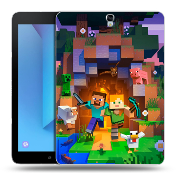 Силиконовый чехол на Samsung Galaxy Tab S3 с принтом Майнкрафт Minecraft