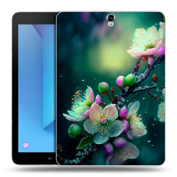 Силиконовый чехол на Samsung Galaxy Tab S3 с принтом Цветы и мрамор Силиконовый чехол на Samsung Galaxy Tab S3 с принтом Цветы и мрамор