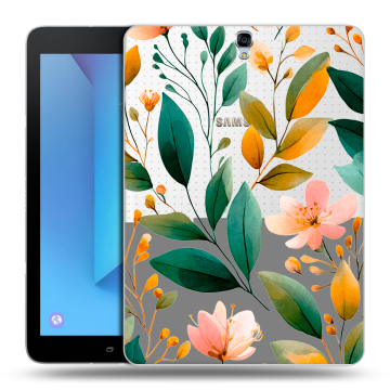 Силиконовый чехол на Samsung Galaxy Tab S3 с принтом Цветы паттерн