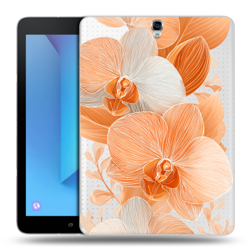 Силиконовый чехол на Samsung Galaxy Tab S3 с принтом Бежевые цветы