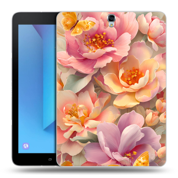Силиконовый чехол на Samsung Galaxy Tab S3 с принтом Цветы и бабочки