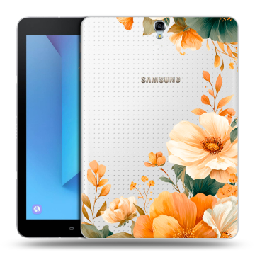 Силиконовый чехол на Samsung Galaxy Tab S3 с принтом Цветы принт