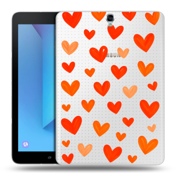 Силиконовый чехол на Samsung Galaxy Tab S3 с принтом Сердечки