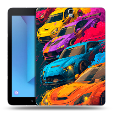 Силиконовый чехол на Samsung Galaxy Tab S3 с принтом Тачки