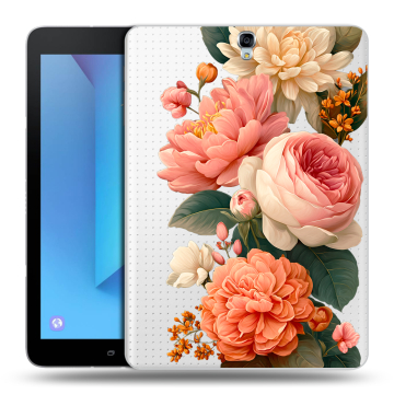Силиконовый чехол на Samsung Galaxy Tab S3 с принтом цветы