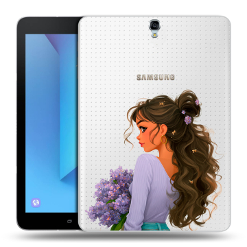 Силиконовый чехол на Samsung Galaxy Tab S3 с принтом девушка цветы