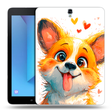 Силиконовый чехол на Samsung Galaxy Tab S3 с принтом корги Силиконовый чехол на Samsung Galaxy Tab S3 с принтом корги