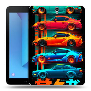 Силиконовый чехол на Samsung Galaxy Tab S3 с принтом машины тачки
