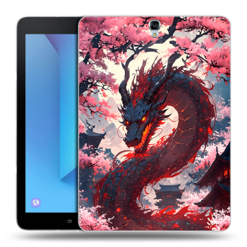Силиконовый чехол на Samsung Galaxy Tab S3 с принтом Дракон Японский Силиконовый чехол на Samsung Galaxy Tab S3 с принтом Дракон Японский