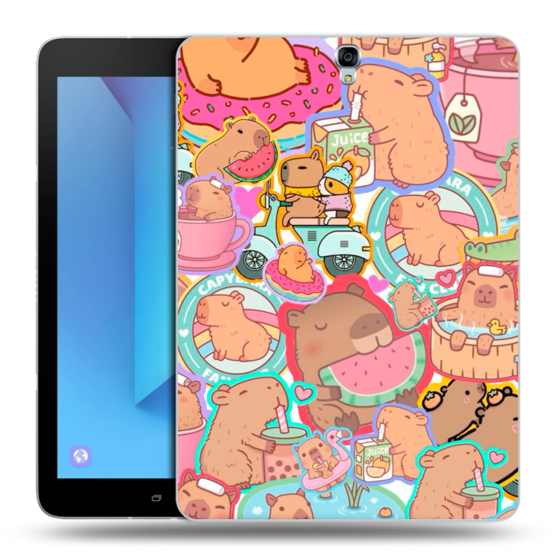 Силиконовый чехол на Samsung Galaxy Tab S3 с принтом капибары Силиконовый чехол на Samsung Galaxy Tab S3 с принтом капибары