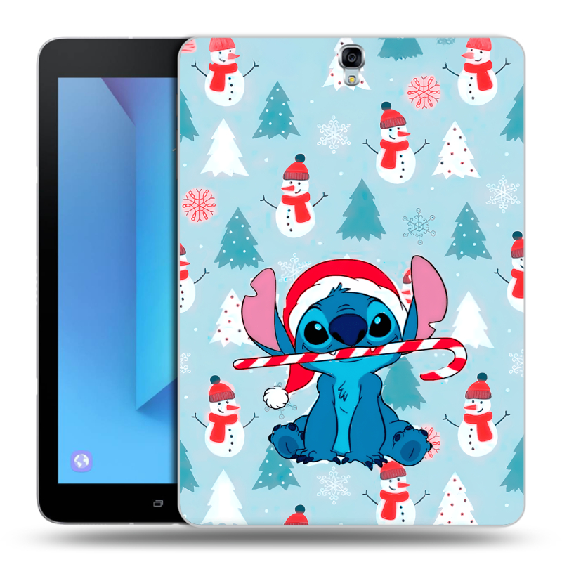Силиконовый чехол на Samsung Galaxy Tab S3 с принтом Стич Новый год Силиконовый чехол на Samsung Galaxy Tab S3 с принтом Стич Новый год