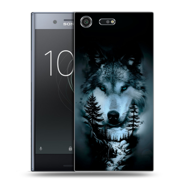 Силиконовый чехол на Sony Xperia XZ Premium с принтом Лесной волк Силиконовый чехол на Sony Xperia XZ Premium с принтом Лесной волк
