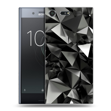 Силиконовый чехол на Sony Xperia XZ Premium с принтом Черные кристаллы Силиконовый чехол на Sony Xperia XZ Premium с принтом Черные кристаллы