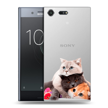 Силиконовый чехол на Sony Xperia XZ Premium с принтом Кошки Силиконовый чехол на Sony Xperia XZ Premium с принтом Кошки