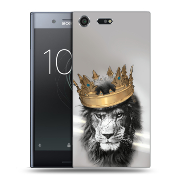 Силиконовый чехол на Sony Xperia XZ Premium с принтом Лев с короной Силиконовый чехол на Sony Xperia XZ Premium с принтом Лев с короной