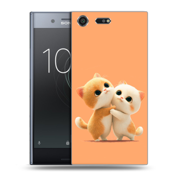 Силиконовый чехол на Sony Xperia XZ Premium с принтом Милые котики Силиконовый чехол на Sony Xperia XZ Premium с принтом Милые котики