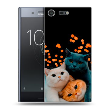 Силиконовый чехол на Sony Xperia XZ Premium с принтом Кошки Силиконовый чехол на Sony Xperia XZ Premium с принтом Кошки