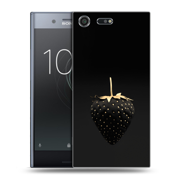 Силиконовый чехол на Sony Xperia XZ Premium с принтом Черная клубника Силиконовый чехол на Sony Xperia XZ Premium с принтом Черная клубника
