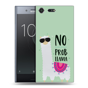 Силиконовый чехол на Sony Xperia XZ Premium с принтом Лама Силиконовый чехол на Sony Xperia XZ Premium с принтом Лама