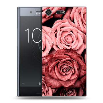 Силиконовый чехол на Sony Xperia XZ Premium с принтом Цветы розы Силиконовый чехол на Sony Xperia XZ Premium с принтом Цветы розы