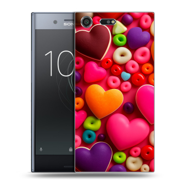 Силиконовый чехол на Sony Xperia XZ Premium с принтом Сердечки Силиконовый чехол на Sony Xperia XZ Premium с принтом Сердечки