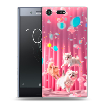 Силиконовый чехол на Sony Xperia XZ Premium с принтом милые котики