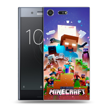 Силиконовый чехол на Sony Xperia XZ Premium с принтом Майнкрафт Minecraft Силиконовый чехол на Sony Xperia XZ Premium с принтом Майнкрафт Minecraft