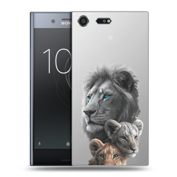 Силиконовый чехол на Sony Xperia XZ Premium с принтом Львы