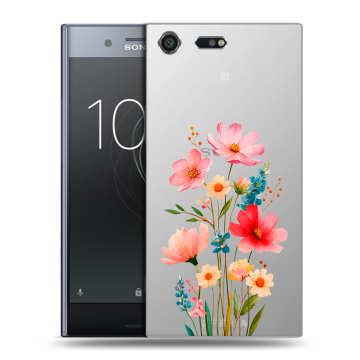 Силиконовый чехол на Sony Xperia XZ Premium с принтом Цветы