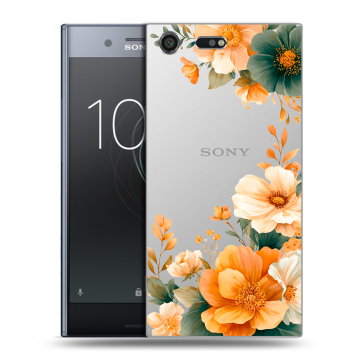 Силиконовый чехол на Sony Xperia XZ Premium с принтом Цветы принт
