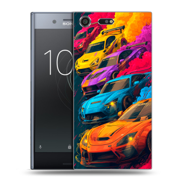 Силиконовый чехол на Sony Xperia XZ Premium с принтом Тачки