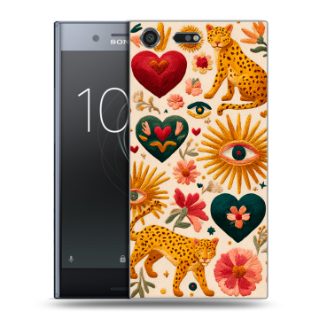 Силиконовый чехол на Sony Xperia XZ Premium с принтом Модный принт