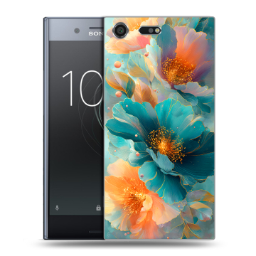 Силиконовый чехол на Sony Xperia XZ Premium с принтом Цветы