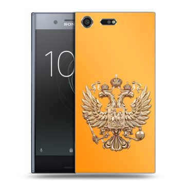 Силиконовый чехол на Sony Xperia XZ Premium с принтом Герб Флаг России