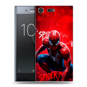 Силиконовый чехол на Sony Xperia XZ Premium с принтом Spiderman Человек паук Силиконовый чехол на Sony Xperia XZ Premium с принтом Spiderman Человек паук