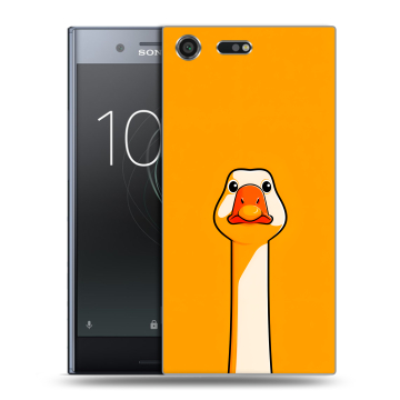 Силиконовый чехол на Sony Xperia XZ Premium с принтом Смешная утка