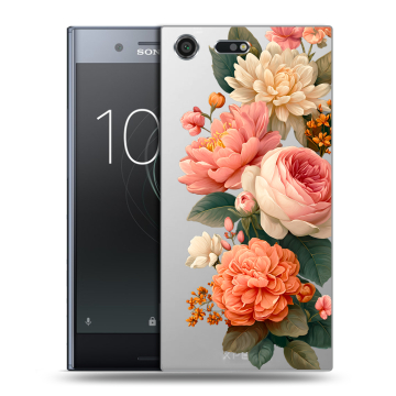 Силиконовый чехол на Sony Xperia XZ Premium с принтом цветы