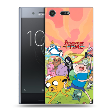 Силиконовый чехол на Sony Xperia XZ Premium с принтом Adventure time Время приключений