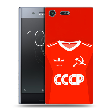 Силиконовый чехол на Sony Xperia XZ Premium с принтом Флаг Герб СССР