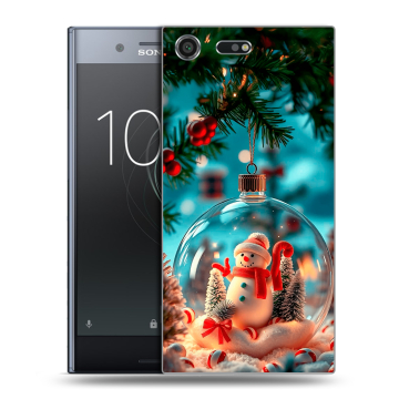 Силиконовый чехол на Sony Xperia XZ Premium с принтом Новый год