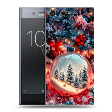 Силиконовый чехол на Sony Xperia XZ Premium с принтом Новый год