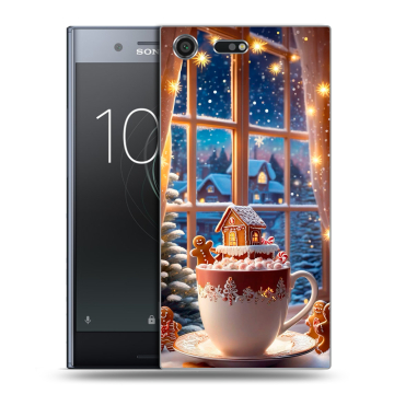 Силиконовый чехол на Sony Xperia XZ Premium с принтом Новый год