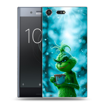 Силиконовый чехол на Sony Xperia XZ Premium с принтом Новый год гринч