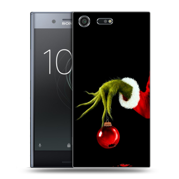 Силиконовый чехол на Sony Xperia XZ Premium с принтом Новый год Гринч